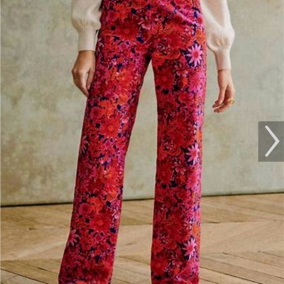 NAT SEZANE FR 34, US 2 Martin corduroy pant,Fuchsia Floral, 100% cotton - Picture 4 of 11